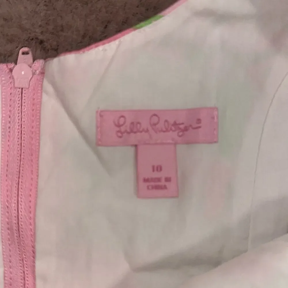VINTAGE Lilly Pulitzer Pretty Pink Twirl Dress, 10 Girls, Pink & Green Butterfly